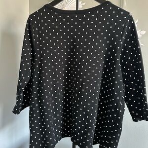 Black shirt with white polka dots XL